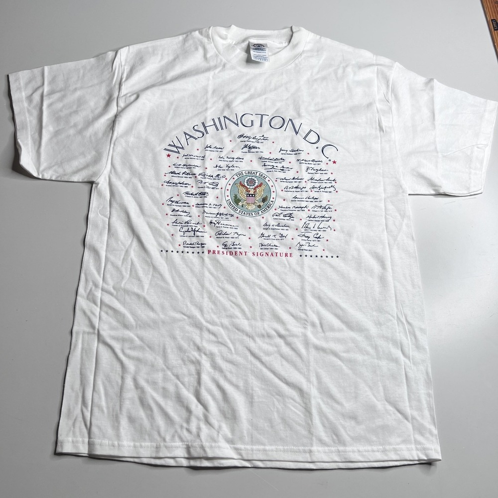 Delta Pro Weight Washington DC US President Signatures T-Shirt White Large